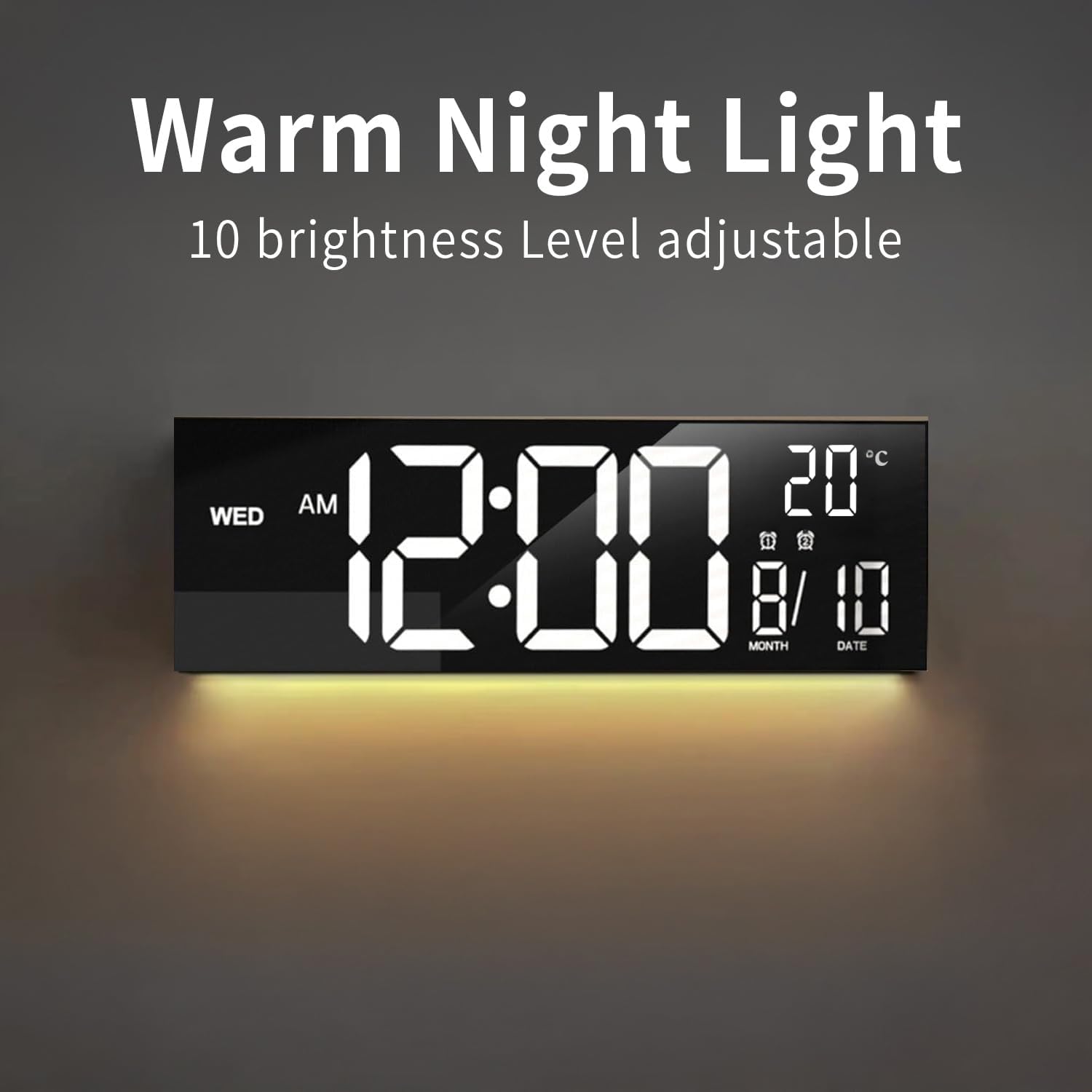 16-Zoll RGB Digitaler Wand- und Tischwecker mit Fernbedienung – Lumeris 1