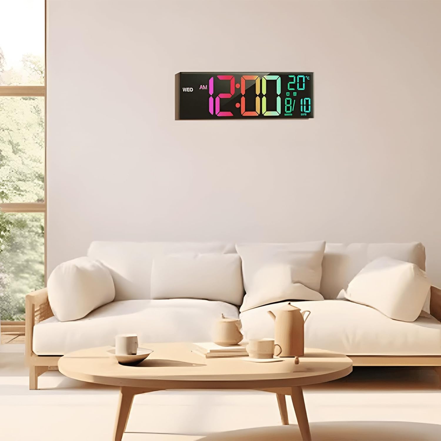 16-Zoll RGB Digitaler Wand- und Tischwecker mit Fernbedienung – Lumeris 6