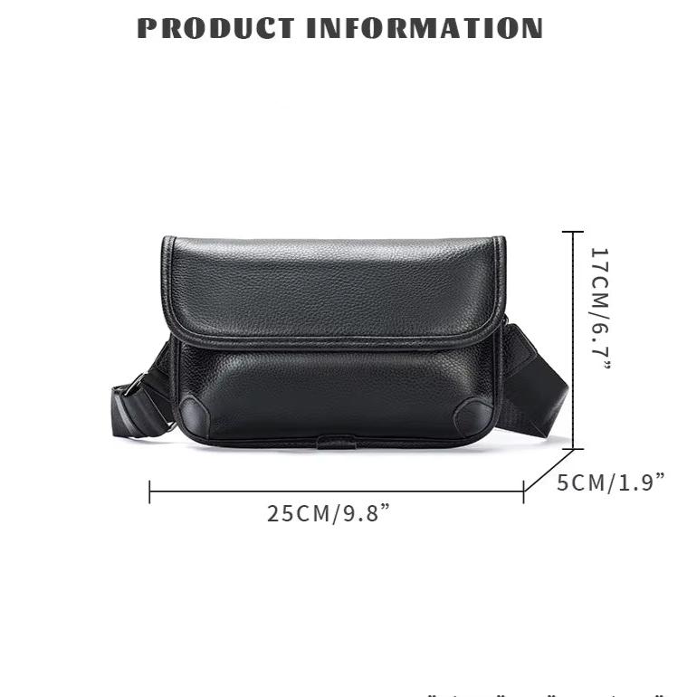Borsa a tracolla in pelle nera, dimensioni 25x17x5 cm, elegante e pratica, ideale per uomo e donna, perfetta per uso quotidiano e viaggi.