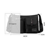 Borsa a tracolla nera in nylon impermeabile, dimensioni 40x26x16 cm, con tasche multiple, adatta per riviste A4, ideale per uomo e donna.