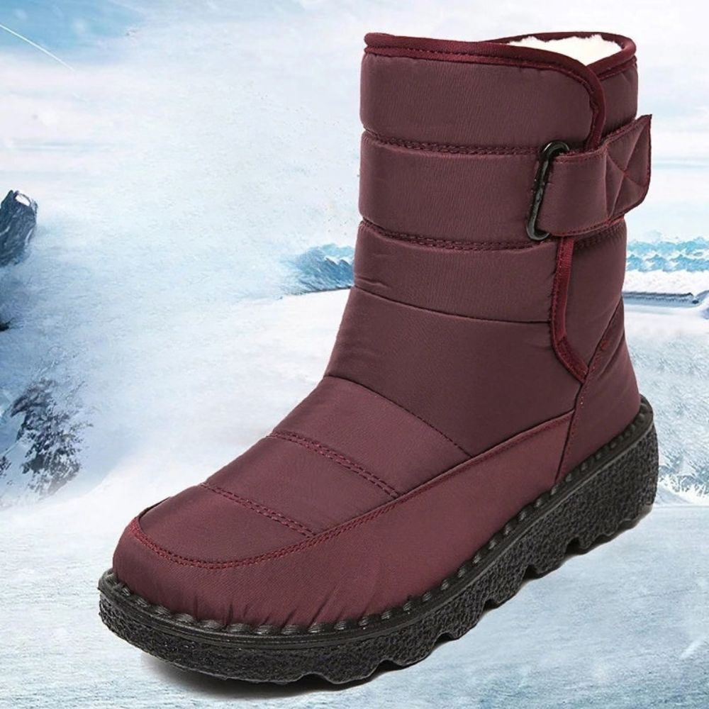Botas de neve impermeáveis e quentes com sola de plataforma