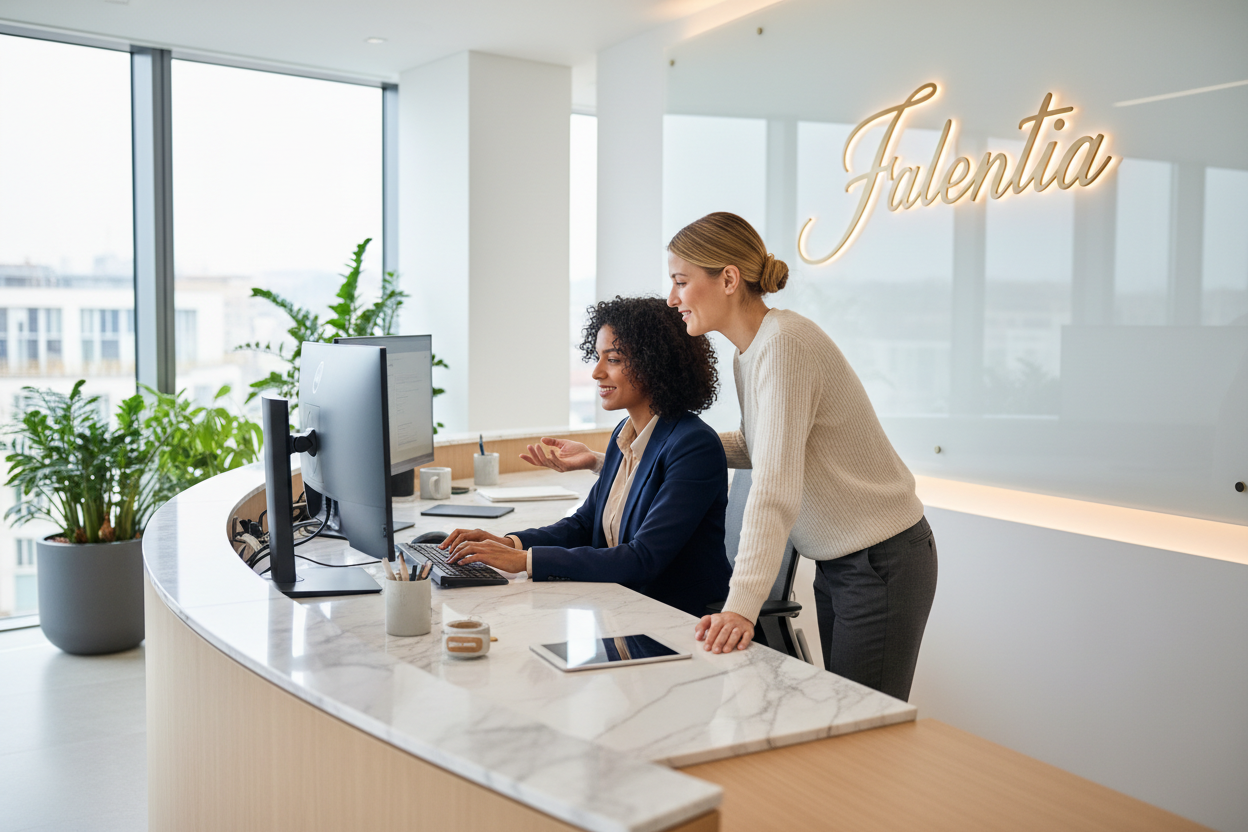 2 italian woman are giving customerservice support through email for the brand Falentia