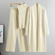Emilia | 3-teiliges Loungewear-Set für Damen aus Strick mit langem Cardigan