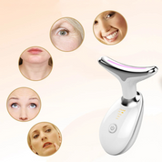 Dispositivo massaggio viso antirughe, lifting pelle, riduzione occhiaie, rassodante, anti-età, cura della pelle, bellezza, trattamento viso efficace.