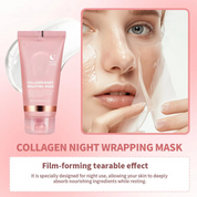 Maschera notte al collagene, effetto pellicola strappabile, idratazione profonda, cura della pelle, assorbimento notturno, ingredienti nutrienti.