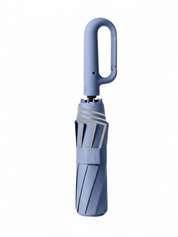 Automatic folding wind-resistant umbrella with large buckle handle - compact and sturdy