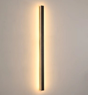 Lampada da parete LED moderna, design minimalista, luce calda, montaggio verticale, ideale per illuminazione interna, decorazione casa elegante.
