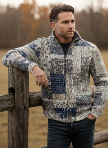 Kaiser | Herenzomerjas met patchworkdesign