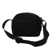 Borsa a tracolla nera in tessuto, con cerniera frontale. Design semplice e versatile, ideale per uso quotidiano. Accessorio moda unisex.