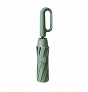 Automatic folding wind-resistant umbrella with large buckle handle - compact and sturdy