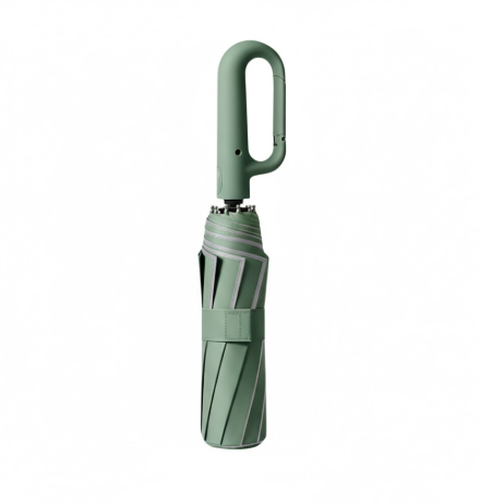 Automatic folding wind-resistant umbrella with large buckle handle - compact and sturdy