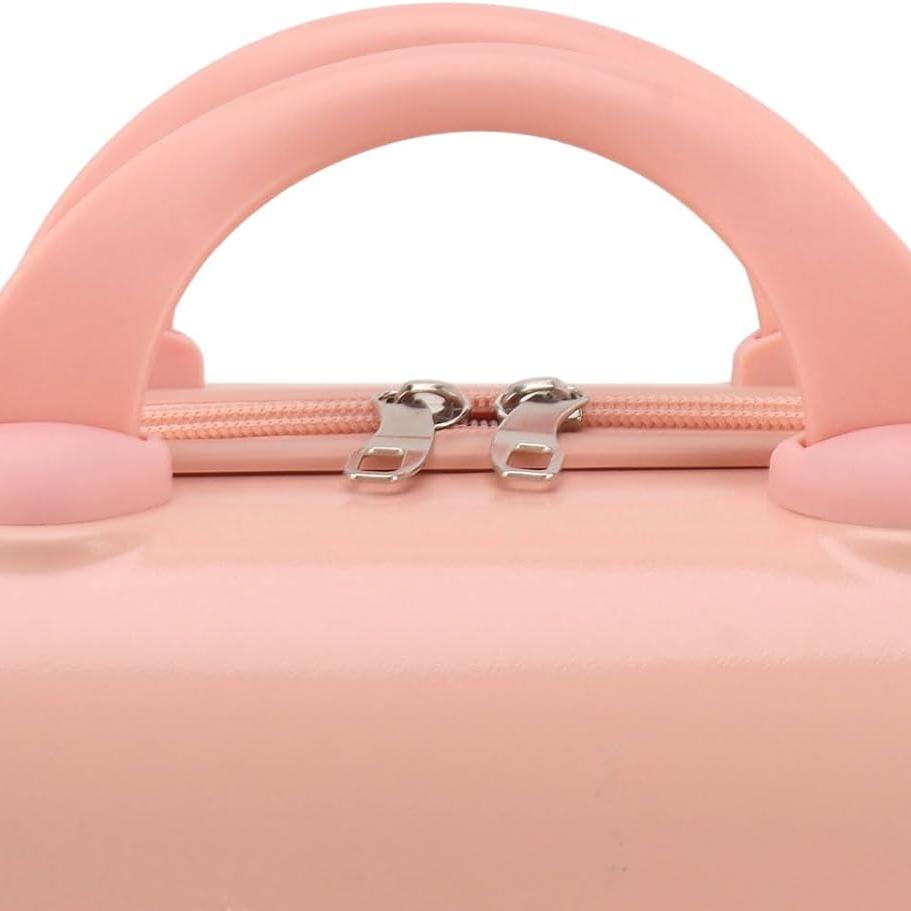 Borsa da viaggio rosa con doppia cerniera e manici arrotondati, design elegante e moderno, ideale per viaggi e uso quotidiano.