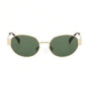 Occhiali Da Sole Donna Ovali In Metallo Con Lenti Scure - Stile Minimalista Elegante E Chic