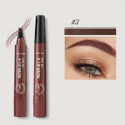 Penna sopracciglia 4 punte, marrone, effetto naturale, trucco occhi, definizione precisa, lunga durata, resistente all'acqua, tonalità #3.