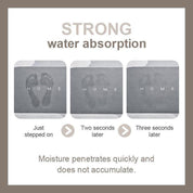 Assorbimento d'acqua tappetino bagno, asciugatura rapida, impronte piedi, tre fasi, umidità penetra rapidamente, non accumula, grigio, HOME.