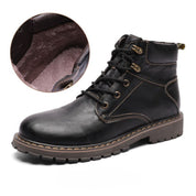 Bottes d’hiver en cuir véritable, doublées et chaudes