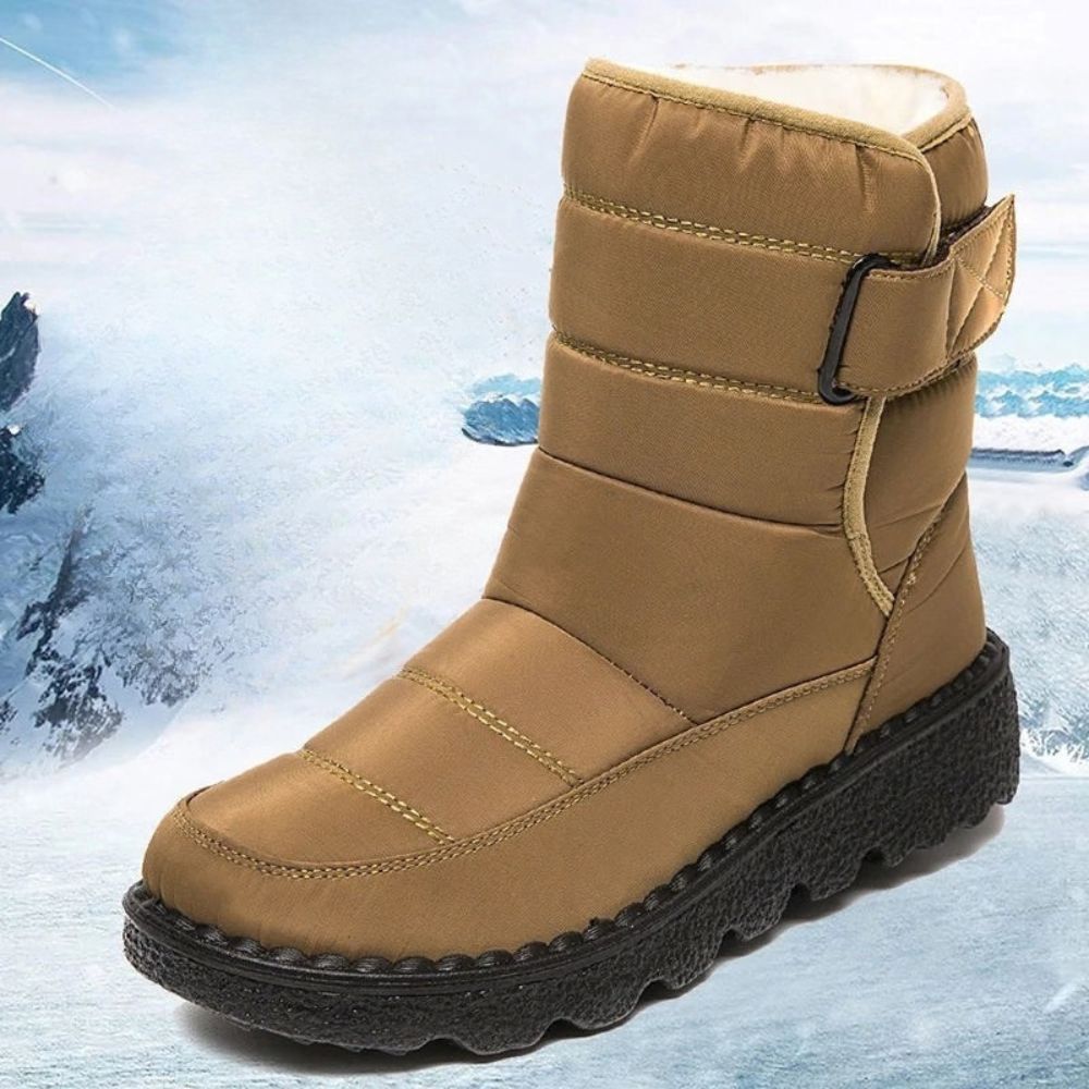 Botas de neve impermeáveis e quentes com sola de plataforma