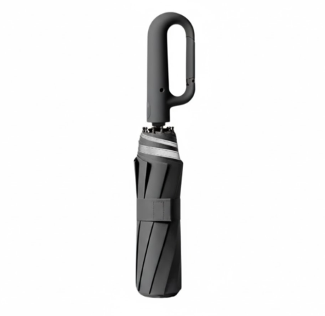 Automatic folding wind-resistant umbrella with large buckle handle - compact and sturdy
