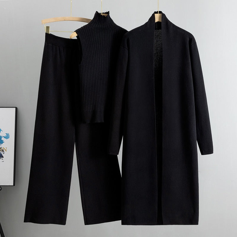 Emilia | 3-teiliges Loungewear-Set für Damen aus Strick mit langem Cardigan