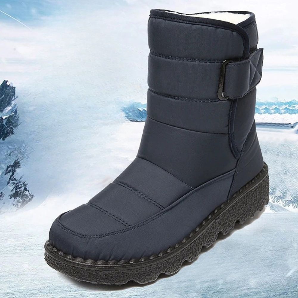 Botas de neve impermeáveis e quentes com sola de plataforma