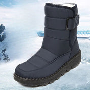 Botas de neve impermeáveis e quentes com sola de plataforma