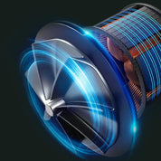 Motore elettrico ad alta efficienza con rotore in rame e ventola, tecnologia avanzata, energia sostenibile, innovazione industriale.