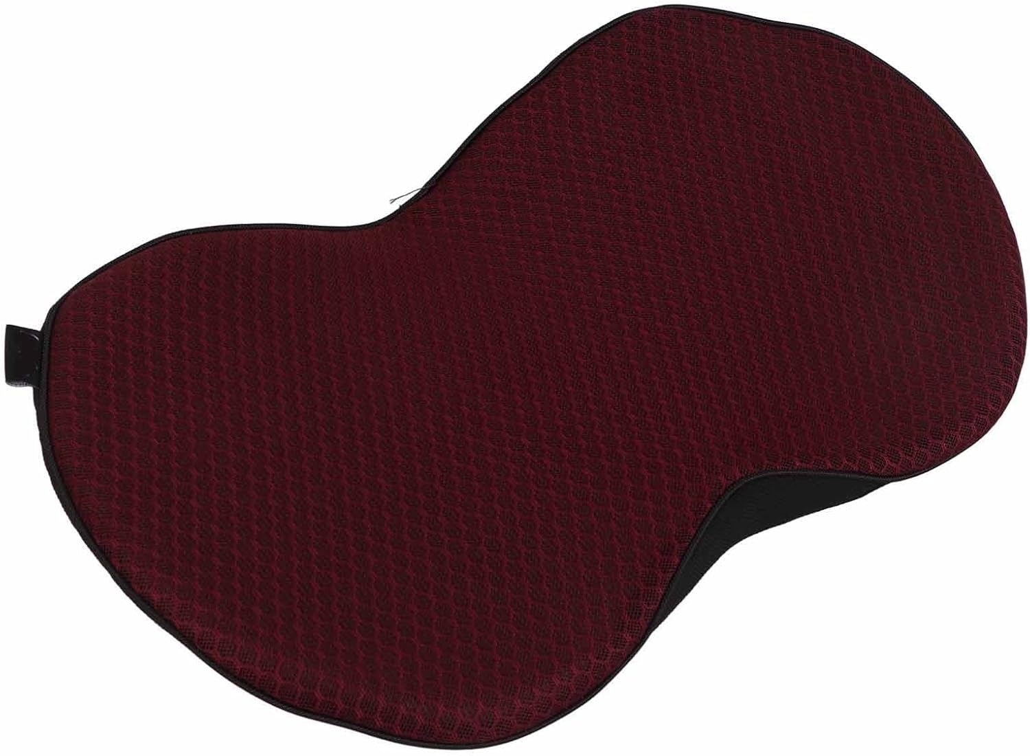 Cuscino ergonomico rosso scuro per sedia, design a forma di farfalla, supporto lombare, tessuto traspirante, ideale per ufficio e auto.