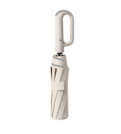 Automatic folding wind-resistant umbrella with large buckle handle - compact and sturdy