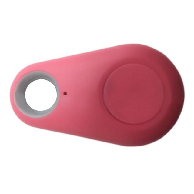 Dispositivo di localizzazione Bluetooth rosa, portachiavi intelligente per trovare oggetti smarriti, compatibile con smartphone, design compatto e moderno.