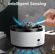 Posacenere multifunzione con sensore intelligente, design moderno, fumo aspirato automaticamente, ideale per ambienti interni, riduzione odori.