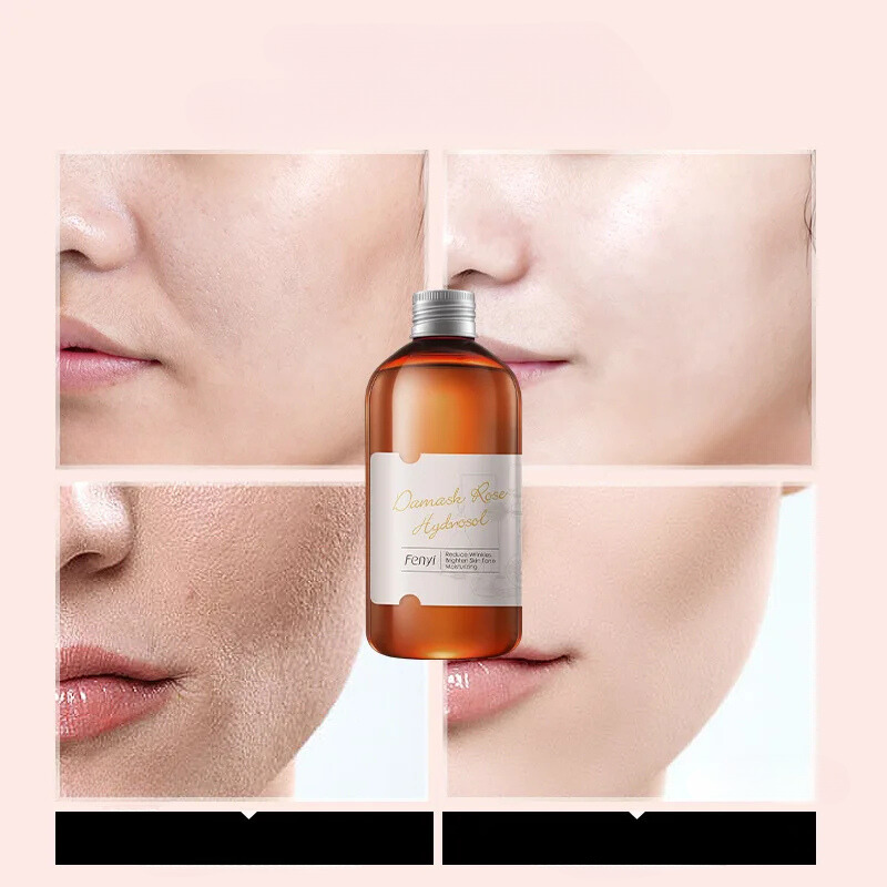 Olio di rosa per il viso, flacone trasparente, miglioramento della pelle, idratazione, riduzione pori, cura del viso, skincare naturale, bellezza.