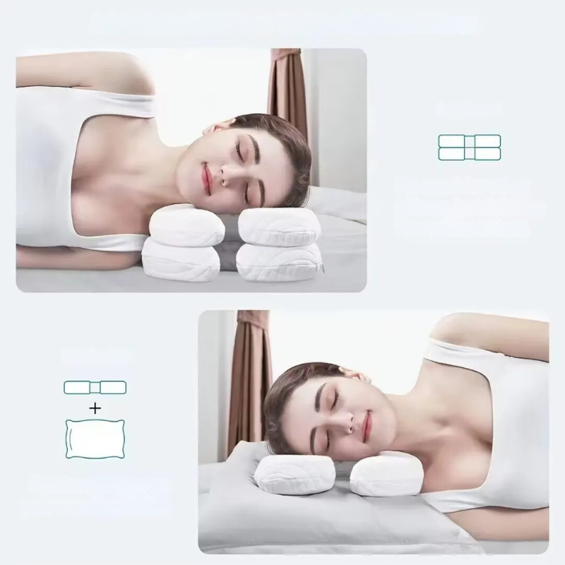 Cuscino ergonomico per dormire di lato, supporto cervicale, design regolabile, comfort per il collo, ideale per un sonno riposante.
