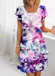 Abiti Cerimonia Donna Elegante con Volant e Maniche Corte per Occasioni Speciali 4