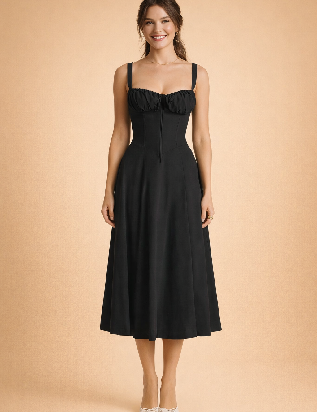 Abito Cerimonia Donna Elegante con Vita Regolabile, Stile Raffinato e Comodo per Eventi Speciali 1