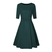Abito Cerimonia Donna Midi Elegante con Fiocco, Vestibilità Slim e Stile Classico per Occasioni Speciali 1
