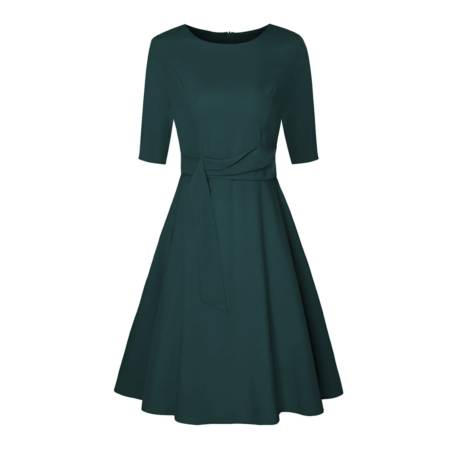 Abito Cerimonia Donna Midi Elegante con Fiocco, Vestibilità Slim e Stile Classico per Occasioni Speciali 1