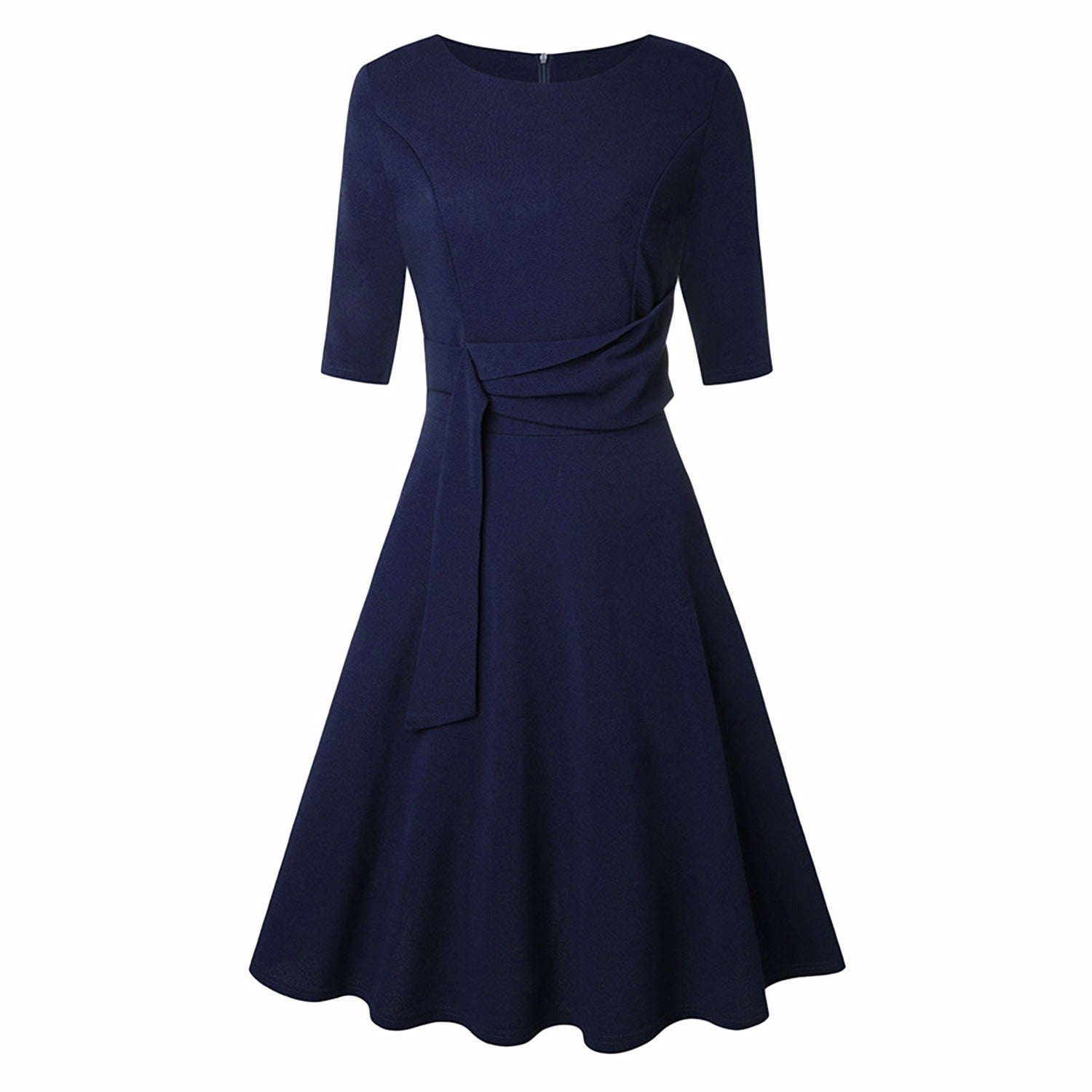 Abito Cerimonia Donna Midi Elegante con Fiocco, Vestibilità Slim e Stile Classico per Occasioni Speciali 2
