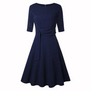 Abito Cerimonia Donna Midi Elegante con Fiocco, Vestibilità Slim e Stile Classico per Occasioni Speciali 2