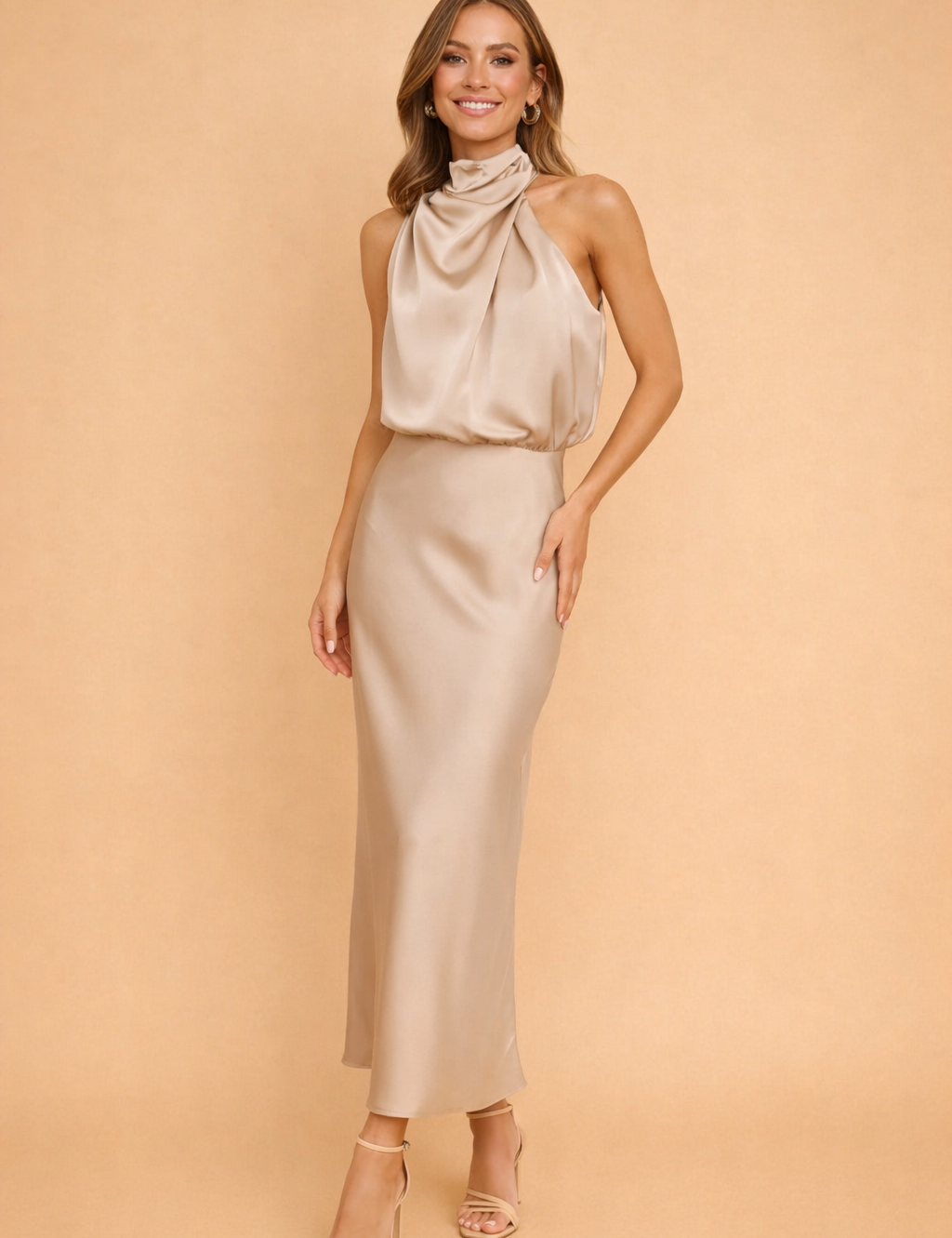 Abito Cerimonia Donna Monospalla Midi Elegante per Occasioni Speciali - Vestiti Eleganti Donna 1
