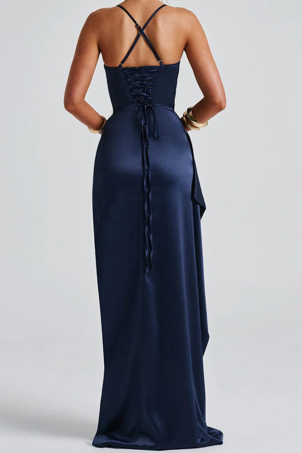Abito Da Donna Elegante Con Maxi Spacco Alto E Spalline Sottili - Abiti Cerimonia Donna Per Eventi Formali 4