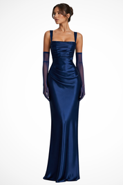 Abito Da Donna Elegante Maxi Con Scollo Quadrato E Volant Per Cerimonie E Eventi Formali 3