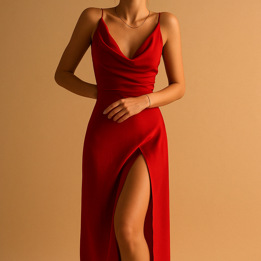 Abito Da Donna Lungo Estivo Elegante Scollo A V - Abiti Cerimonia Donna Ideali Per Matrimoni E Eventi Speciali 2