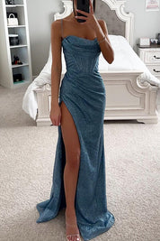 Abito Da Sera Lungo Elegante Con Paillettes Per Cerimonie, Vestibilità Slim, Vestiti Da Cerimonia Lunghi, Look Raffinato 3