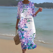 Abito Donna Elegante Estivo Stampa Floreale Casual Raffinato 5