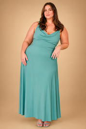 Abito Donna Elegante Maxi Scollo a V e Vita Alta - Vestiti Cerimonia Donna per Occasioni Speciali 4