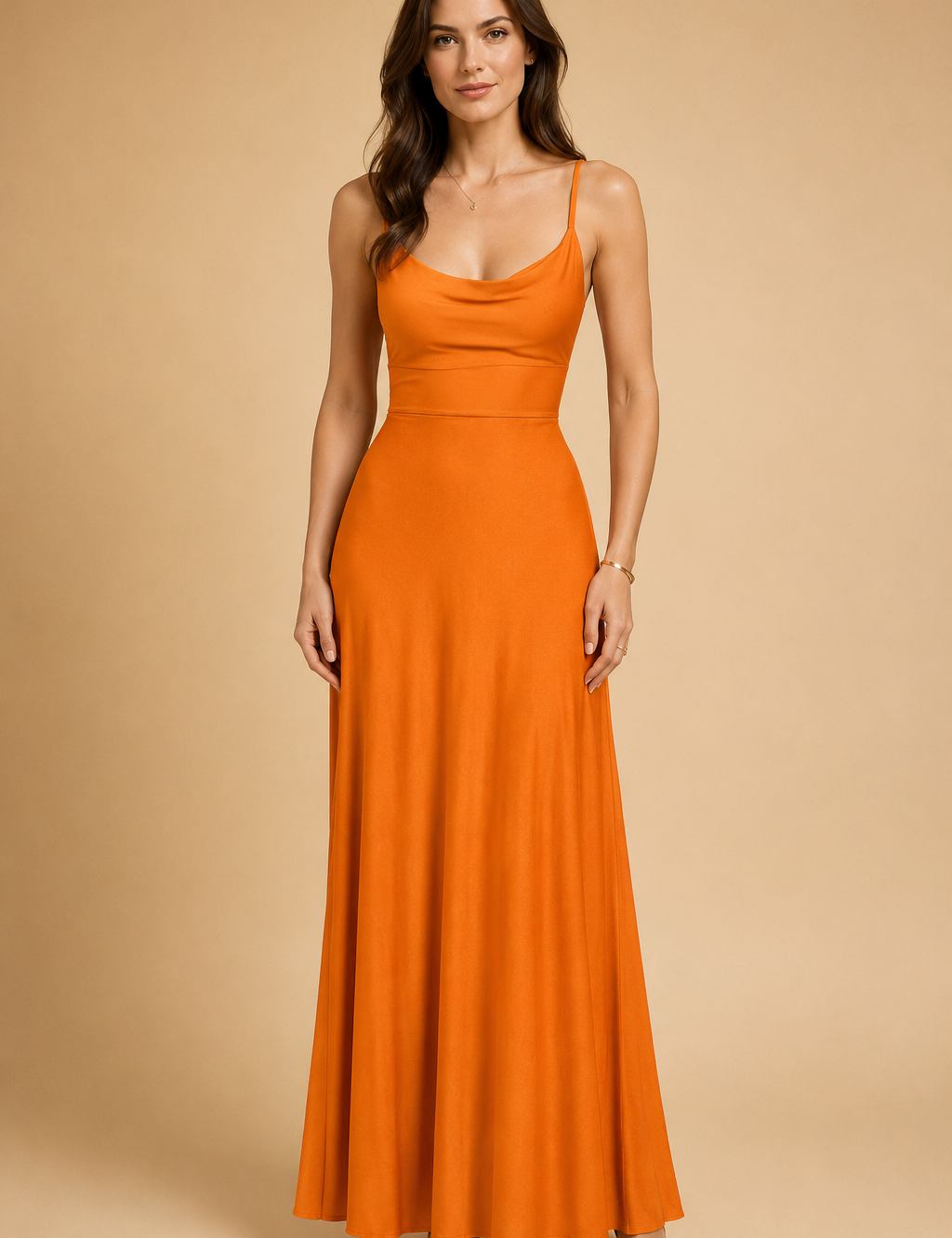 Abito Donna Elegante Maxi Scollo a V e Vita Alta - Vestiti Cerimonia Donna per Occasioni Speciali 5