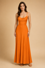 Abito Donna Elegante Maxi Scollo a V e Vita Alta - Vestiti Cerimonia Donna per Occasioni Speciali 5