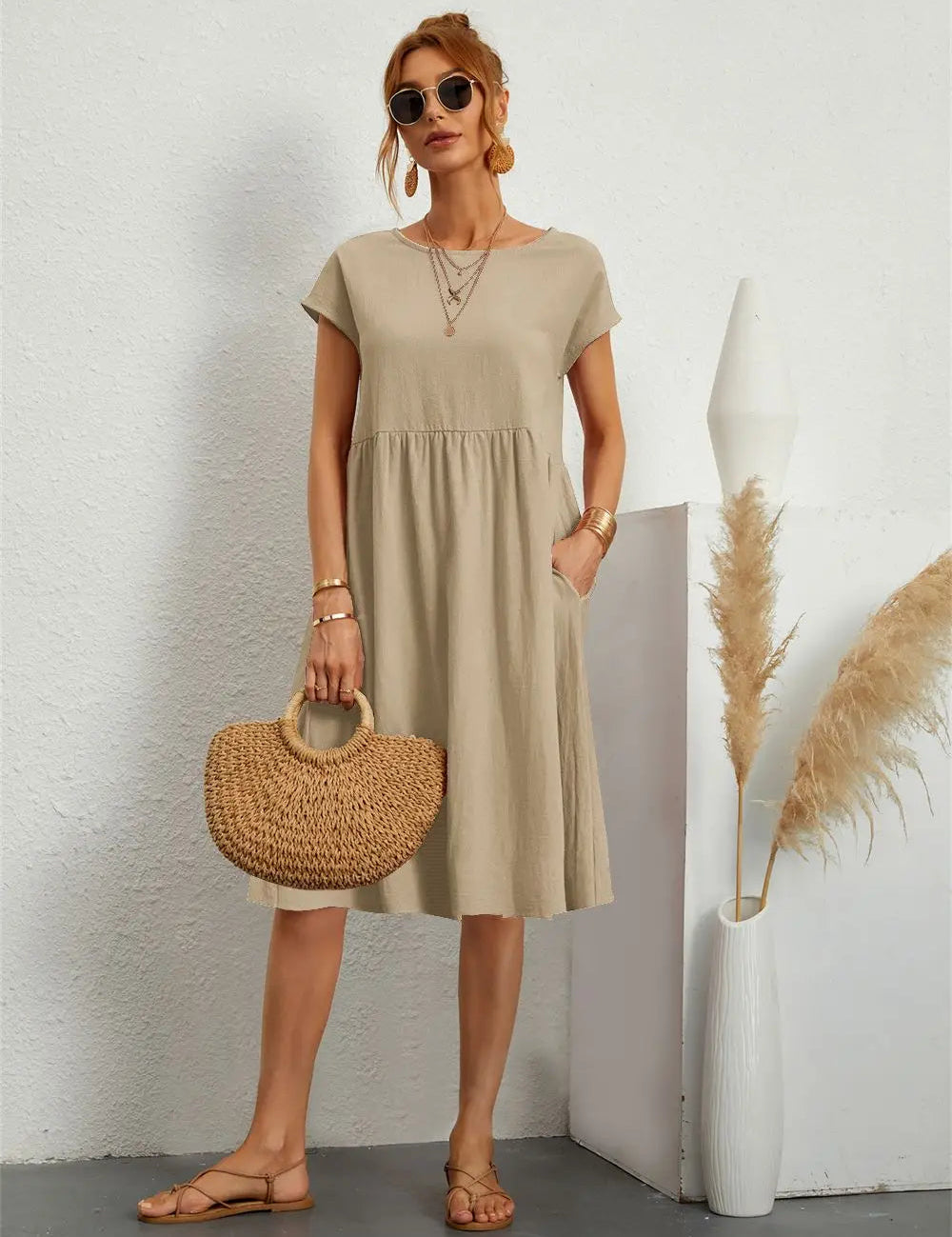 Abito Donna Estivo Elegante con Tasche Pratiche - Vestiti Eleganti Donna per Stile Quotidiano 8