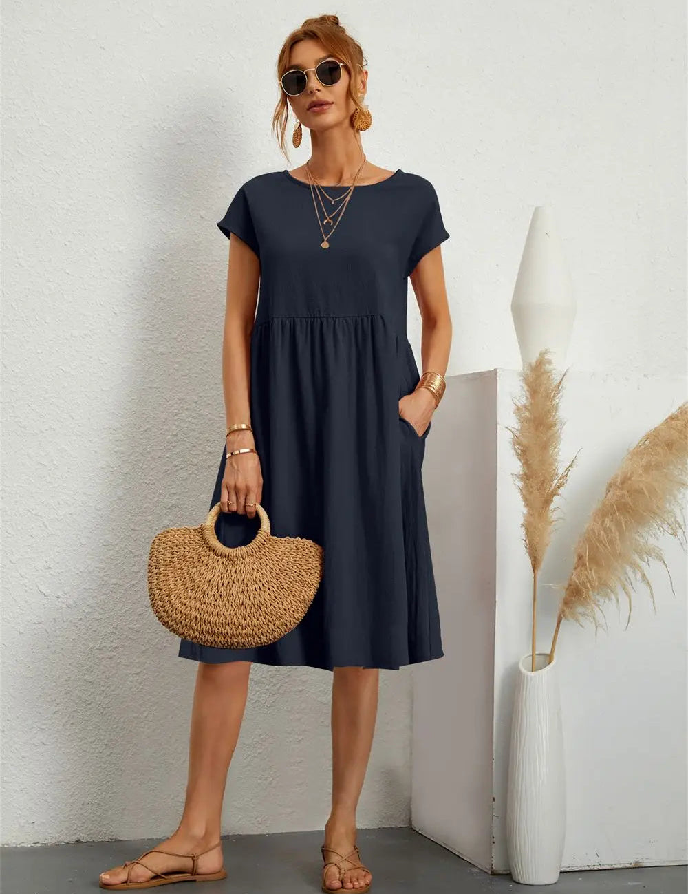 Abito Donna Estivo Elegante con Tasche Pratiche - Vestiti Eleganti Donna per Stile Quotidiano 9