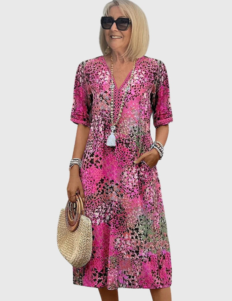 Abito Donna Longuette Floreale Elegante per Cerimonia - Vestiti Eleganti Donna e Abbigliamento Donna Chic 3